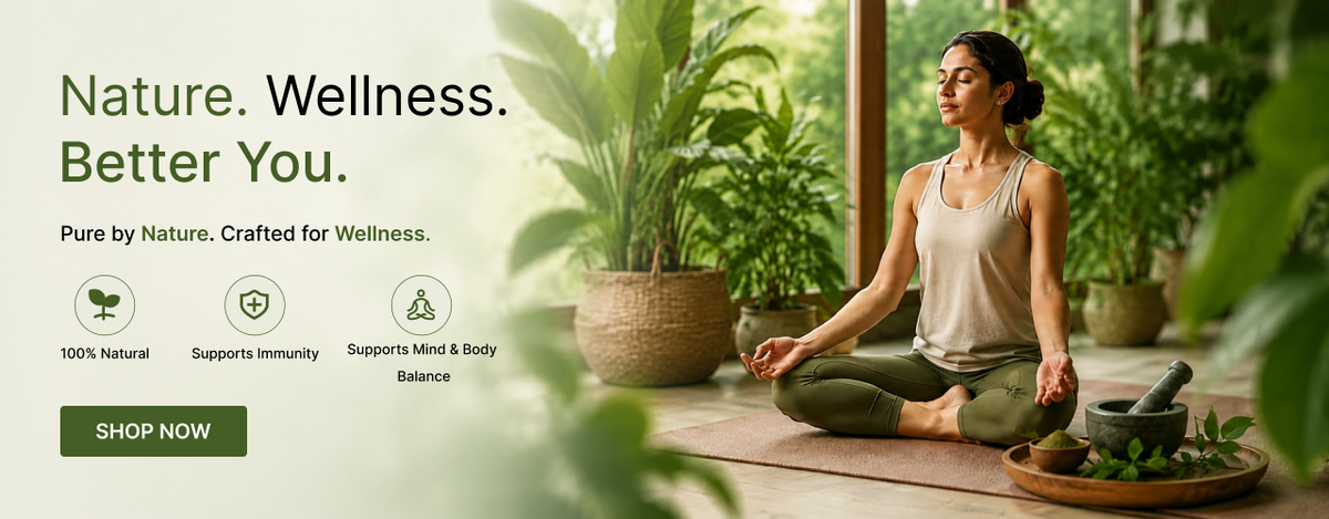 Himalayan herbal wellness product showcase banner